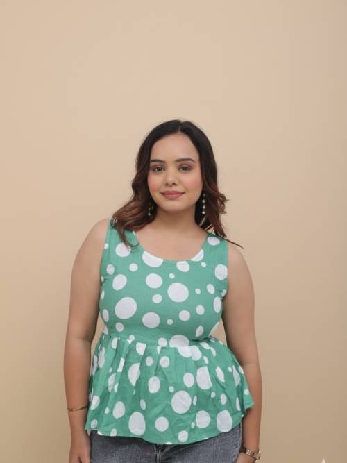Green Polka Dot Kurti