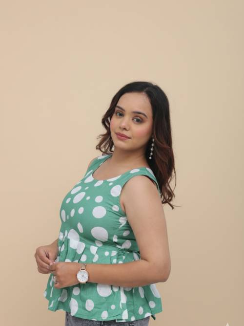 Green Polka Dot Kurti