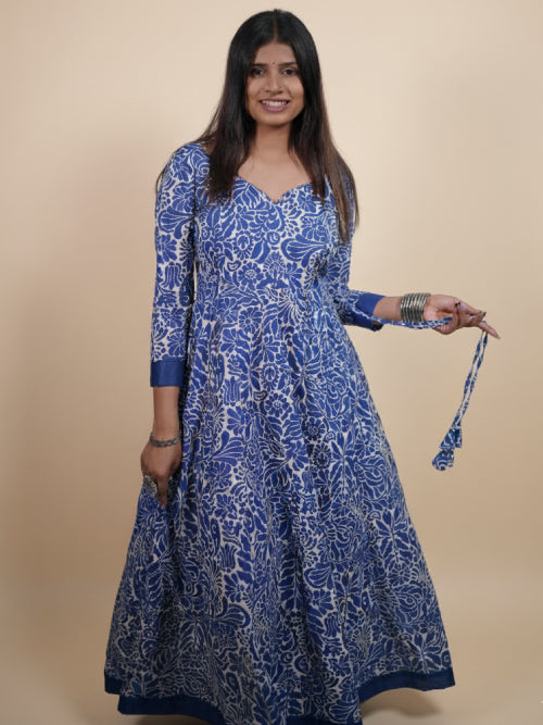 Blue Floor Length Midi