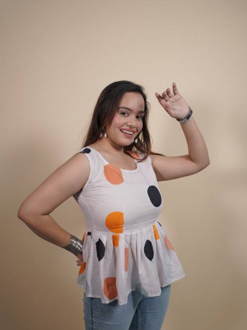 White polka Dot Kurti