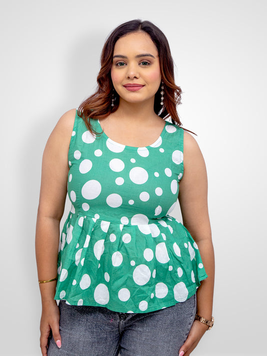 Green Polka Dot Kurti