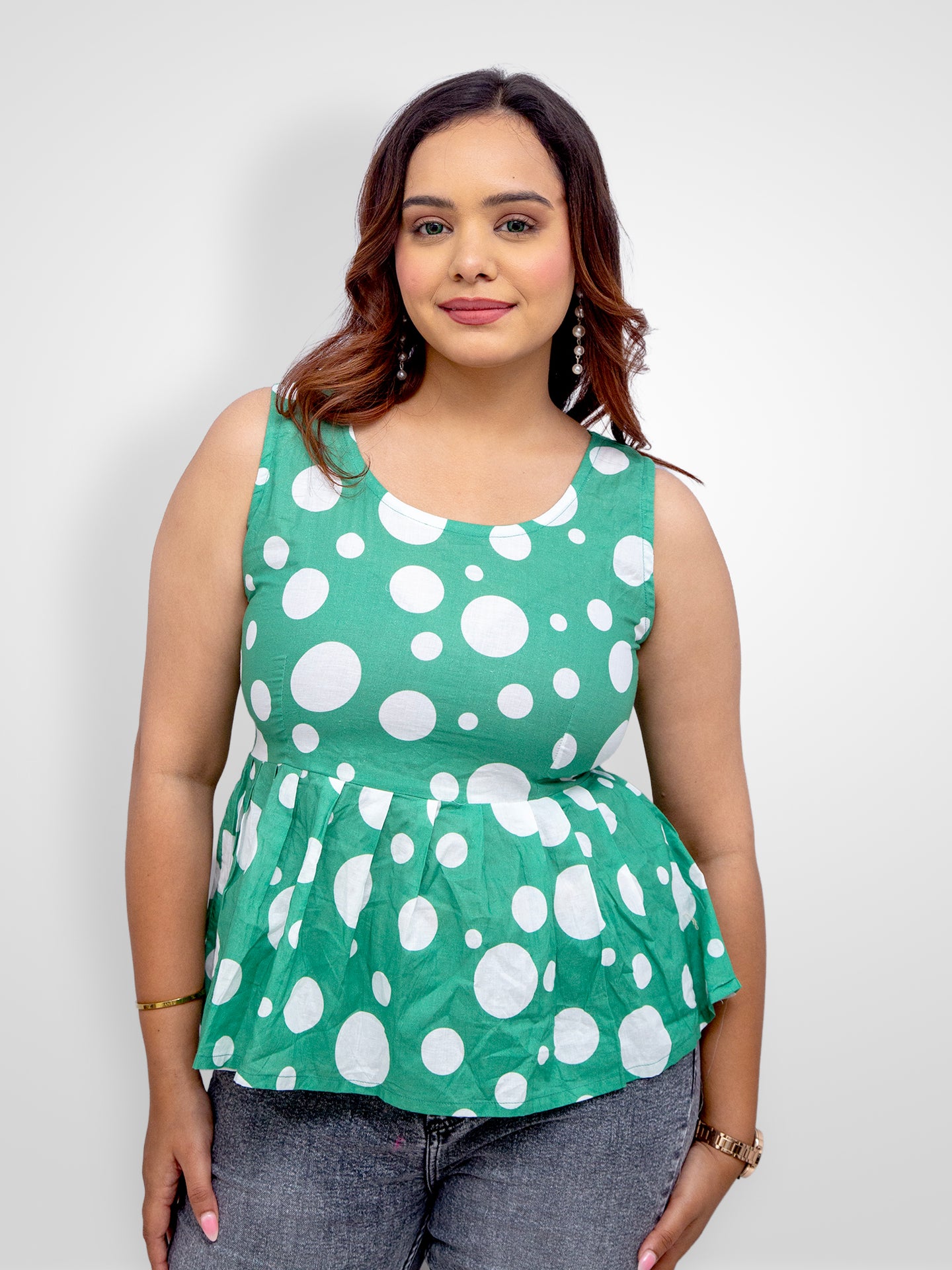Green Polka Dot Kurti