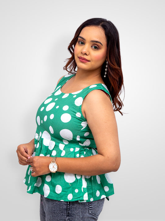 Green Polka Dot Kurti