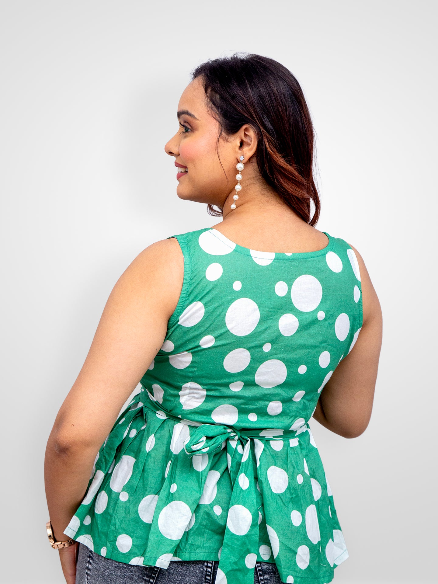 Green Polka Dot Kurti