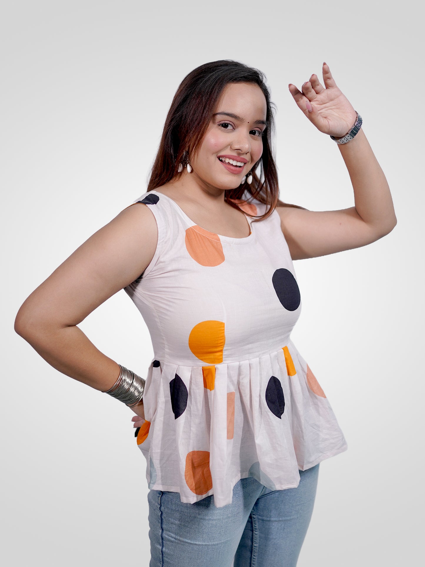 White polka Dot Kurti