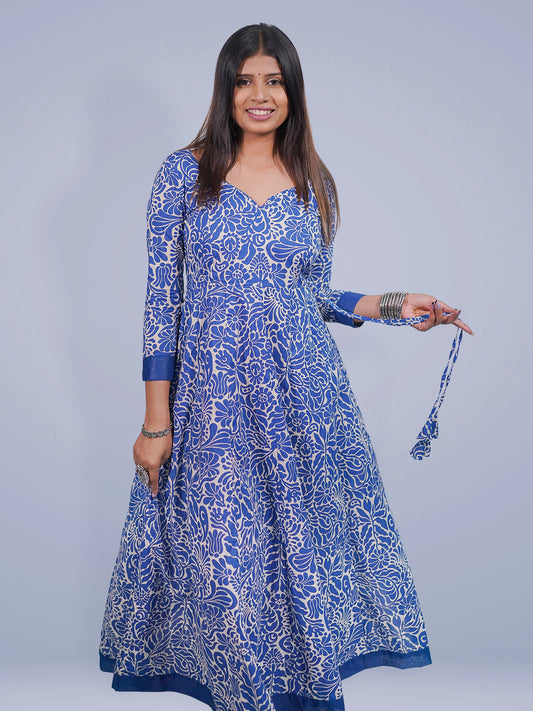 Blue Floor Length Midi